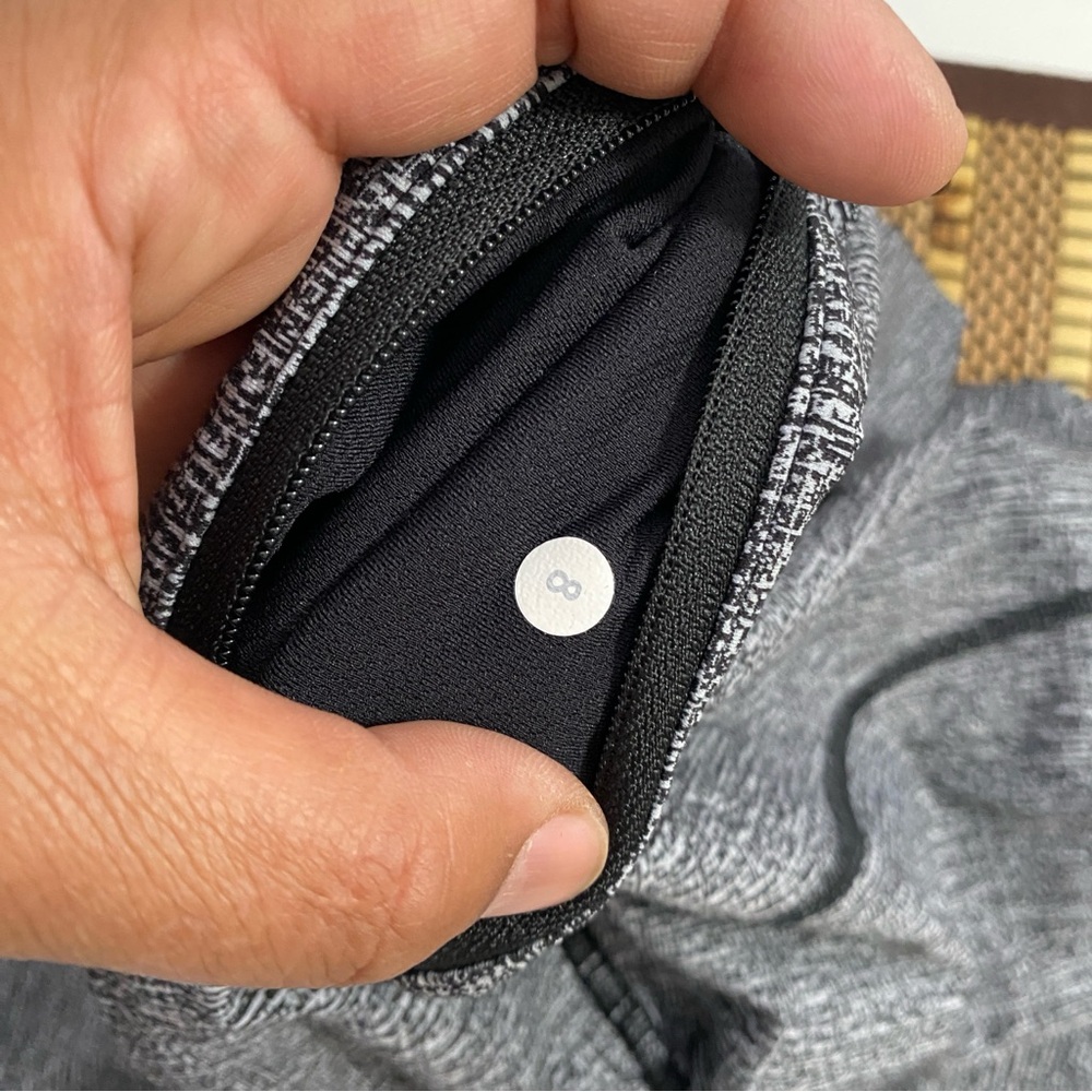 Lululemon Pace Rival Crop Cross Hatch Legging Grey Black Size 8 Yoga Athleisure - Picture 8 of 12